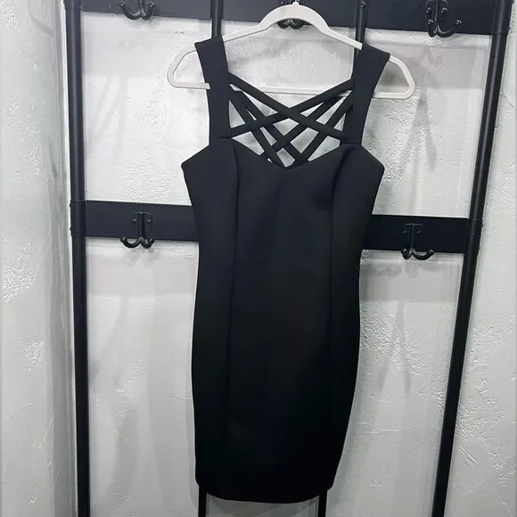 Guess sleeveless scuba dress black size 8 - Picture 2 of 16